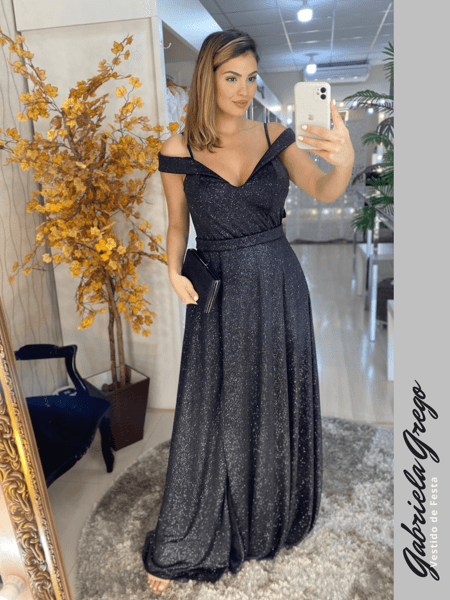 Vestido de Festa Longo Ombro a Ombro ...