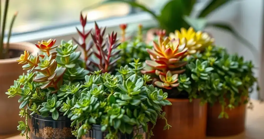 jardim de suculentas em vasos