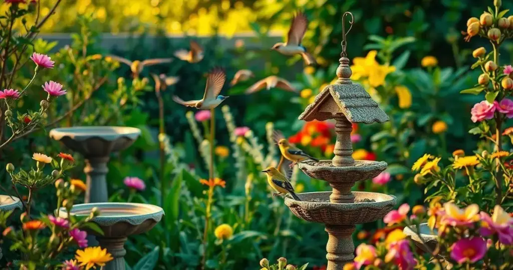 jardim para atrair passaros bebedouro passarinho