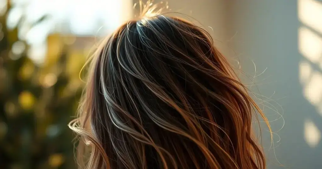 luzes no cabelo