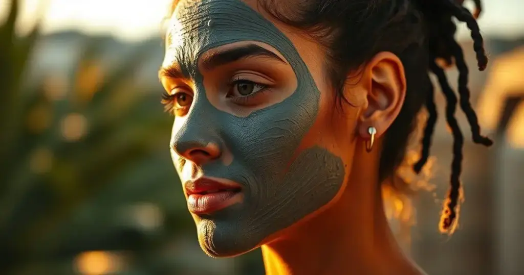 máscara facial de argila