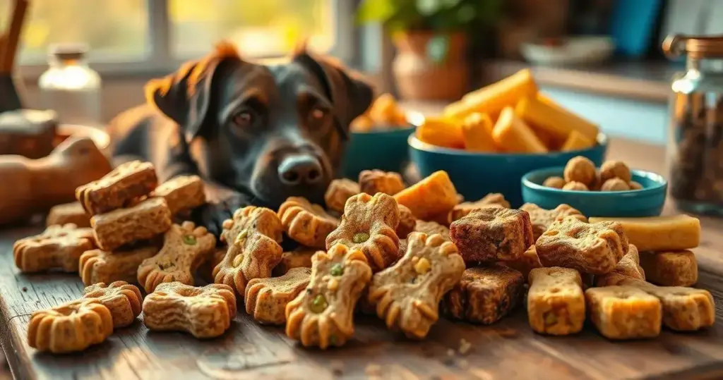 petiscos naturais para cães